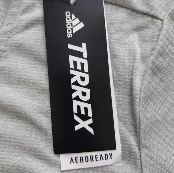 Adidas Terrex T-Shirt Tee Women's Size 16 Grey Aeroready Breathable Recycled - Picture 8 of 16